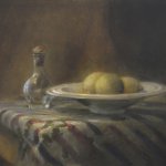 Jane Morris Pack, Still Life with Lemons, 2013, oil on canvas, 16 x 20 inches