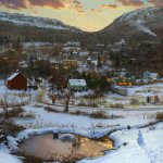 Scott Prior, Valley in Winter, 2014, oil on canvas, 62 x 54 inches