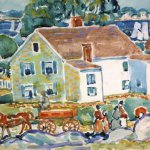 Maurice Prendergast (1858-1924), Bayside Marblehead, c. 1920-23, watercolor, pastel, and pencil on paper, 11 1/2 x 15 3/4 inches