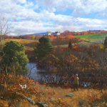 A. Lassell Ripley (1896 - 1969), The Pond Cover, 1947, oil on canvas, 27 3/16 x 40 1/8 inches