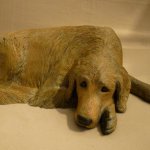 Eric Berg, Sansom, Golden Retriever, bronze, 30 x 20 x 12 inches, edition 5/5