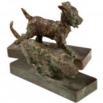 Edith B. Parsons (1878 - 1956), Terriers, bronze, both approx. 5 x 8 x 3 inches