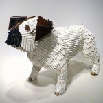 Federico Uribe, French Bulldog, 2014, pencils, 16 1/2 x 8 1/2 x 10 1/2 inches