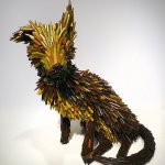 Federico Uribe, Street Dog, 2014, pencils, 14 x 10 x 17 1/2 inches