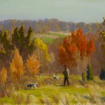 Harry Leith-Ross (1886 - 1973), Searching the Brush, oil on canvasboard, 12 x 15 15/16 inches