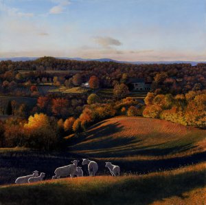 Timothy Barr, Stroud Preserve, 2014, oil on panel, 24 x 24 inches