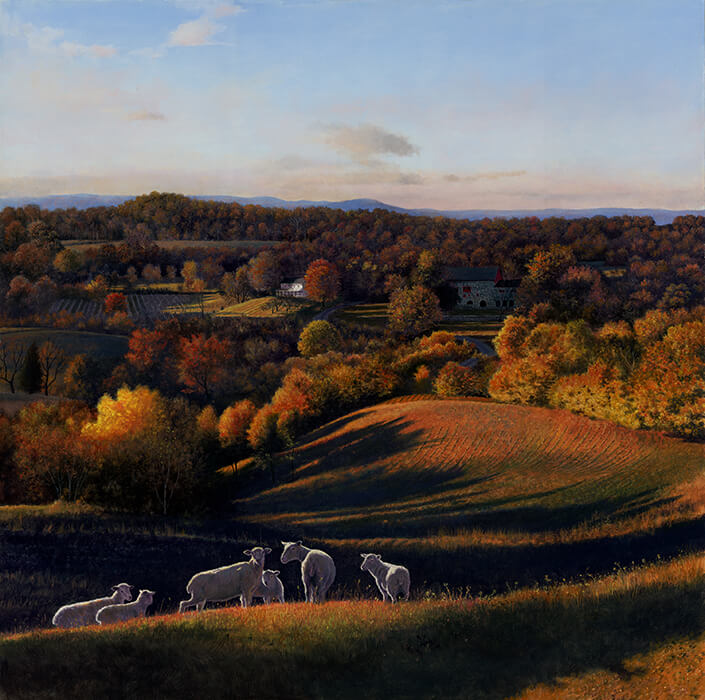 Timothy Barr, Stroud Preserve, 2014, oil on panel, 24 x 24 inches