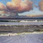 Timothy Barr, Surf, 2014, oil on panel, 19 1/4 x 18 1/4 inches