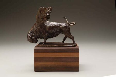 Julia Levitina, Bull with Wings, Bronze, 9 x 4 ½ x 4 ½ inches, Edition of 8