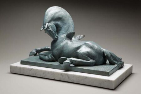 Julia Levitina, Don't Wake Juniper, Bronze, 26 ¾ x 14 ½ x 17 ½ inches, Edition of 9