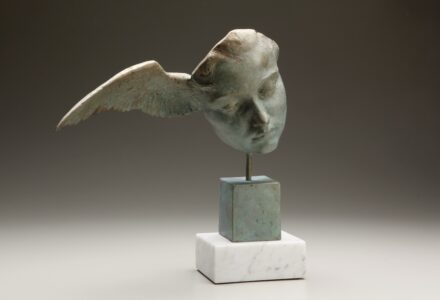 Julia Levitina, Invisible Bird Sing, Bronze, 13 ¾ x 14 x 4 ½ inches, Edition of 8