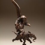 Julia Levitina, Unusual Attitudes (Barye Tower), Bronze, 20 ½ x 9 x 5 inches, Edition of 8