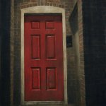 Francis Di Fronzo, The Red Door, 2014, oil over watercolor and gouache on panel, 18 x 24 inches