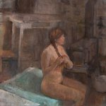 Michael Doyle, Winter, 2014, oil on linen, 23 1/2 x 23 1/2 inches