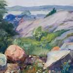John Sloan (1871 - 1951), Gloucester, Lavender Rock, 1915, oil on canvas, 20 x 24 inches