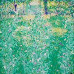 Theodore Earl Butler (1861 - 1936), Sweet Peas, Butler's Garden, Giverny, oil on canvas, 32 x 32 inches