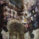 Sarah McRae Morton, Beatrix's Attic, Fulton's Pocket, 2022, Oil on panel, 24 x 24 inches