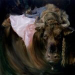 Sarah McRae Morton, County Seat, 2018, Oil on linen, 33 x 33 inches - SOLD