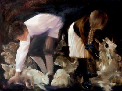 Sarah McRae Morton, Fivre's Herald and the King of Hearts, 2019, Oil on linen, 30 x 40 inches