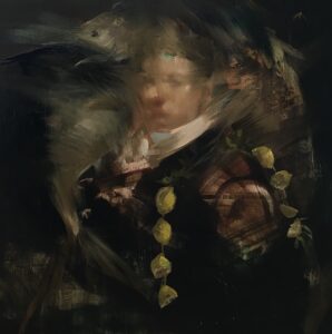 Sarah McRae Morton, Lemon Dart, 2021, Oil on panel, 10 x 10 inches