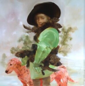 Sarah McRae Morton, Tenney Trapper and the Mint Reef (SOLD), oil on linen, 33 x 33 inches