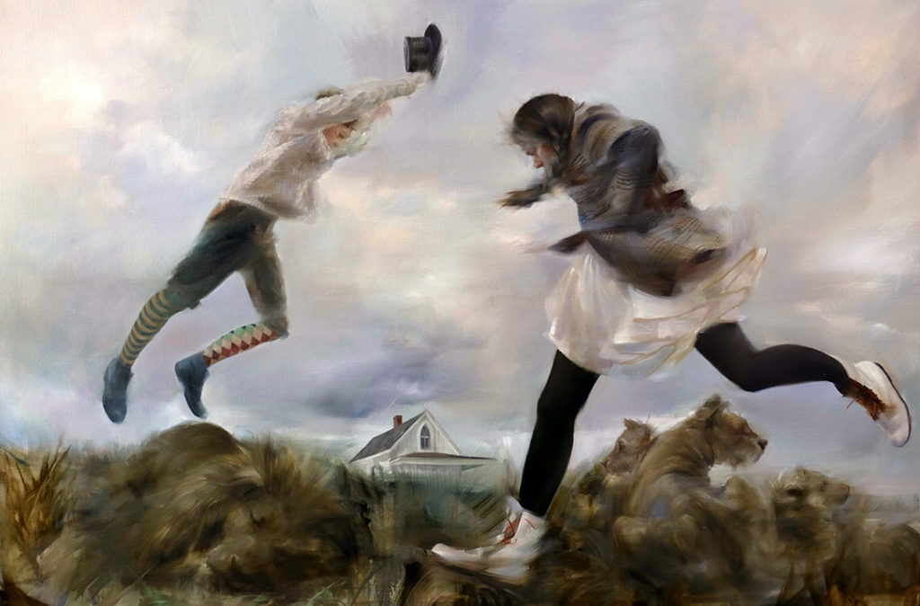 Sarah McRae Morton, The Shepherd's Stripes, 2019, Oil on linen, 40 x 60 inches