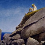 Greg Mort, Deep Blue, 2015, watercolor, 21 x 28 inches