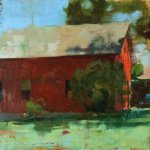 Jon Redmond, Apple House, 2015, oil on board, 10 x 10 inches