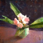 Jon Redmond, Rhododendron Bloom, 2015, oil on board, 10 x 10 inches