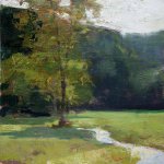 Jon Redmond, Smith Brook, 2015 oil on board, 10 x 10 inches