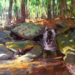 Jon Redmond, Woods-Smith Brook, 2015, oil on board, 19 x 21 inches