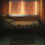 Scott Prior, Bedroom, 2006, oil on panel, 8 1/2 x 8 inches
