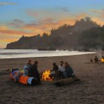 Scott Prior, Sunset at Muir Beach, 2015, oil on panel, 10 3/4 x 17 inches