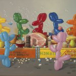 Robert C. Jackson, Ham Feast, oil on linen, 30 x 40 inches