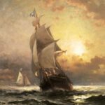 Edward Moran, Homeward Bound, oil on panel, 20 x 16 inches