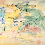 Hans Hofmann, Untitled Sketch, 1943, ink and watercolor on paper, 17 3/4 x 24 inches