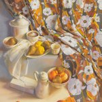Janet Monafo, Still Life with Lemons, 2012, pastel on paper, 50 x 38 inches