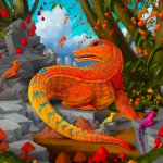 Laurie Hogin, Portrait of an Alligator Colored by Substances in the Environment, 2014, oil on linen, 26 x 22 inches