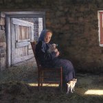 Timothy Barr, Bonnie the Cat, oil on panel, 16 x 28 inches