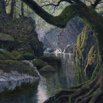 Timothy Barr, Mossy Glen, oil on panel, 24 x 30 inches