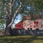 Timothy Barr, Quaker Barn at Stroud Preserve, oil on panel, 18 x 24 inches