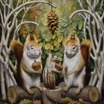 Will Wilson, Nuptial Behavior, 2016, oil on linen, 14 x 13 inches