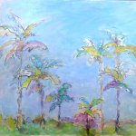 Mary Page Evans, Little Club Palms, oil on canvas, 33 x 36 inches