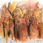 Mary Page Evans, Octobre, mixed media, 12 1/2 x 15 inches