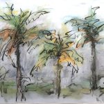 Mary Page Evans, Paumes, charcoal and pastel on paper, 19 1/2 x 25 1/2 inches