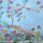 Mary Page Evans, Sea Grapes, oil on linen, 36 x 48 inches