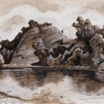 Thomas Hart Benton (1889-1975), Buffalo River, 1965, egg tempera, 10 1/2 x 14 1/2 inches