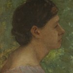 Thomas Eakins (1884-1916), Arcadian Study: Woman in Shade, c. 1883, oil on panel, 10 x 8 inches