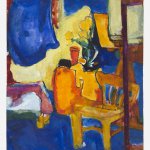 Hans Hofmann (1880-1966), Chair with Flowers, c. 1936, mixed media on paper, 12 x 9 inches