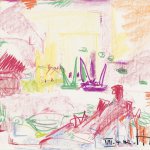 Hans Hofmann (1880-1966), Untitled, 1942, crayon on paper, 14 x 17 inches